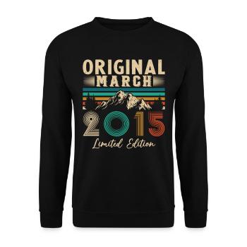 Mars 2015 Vintage Cadeau Anniversaire - Sweat-shirt Unisexe - noir - Devant - Alina (178cm) & Michal (187cm)