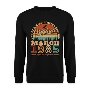 Mars 1985 Vintage Cadeau Anniversaire - Sweat-shirt Unisexe - noir - Devant - Alina (178cm) & Michal (187cm)