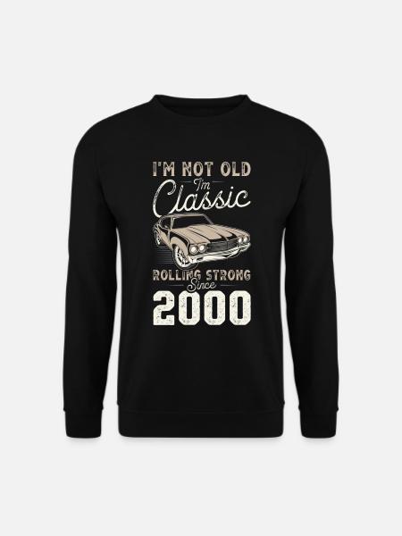 Geboren 2000 Geburtstag Oldtimer - Unisex Pullover - Schwarz