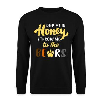Drôle Gay Ours Miel Fierté LGBT - Sweat-shirt Unisexe - noir - Devant - Alina (178cm) & Michal (187cm)