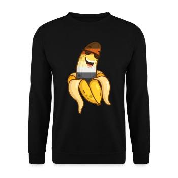 Gay Ours Fierté Banane Cool Drôle Bande Dessinée - Sweat-shirt Unisexe - noir - Devant - Alina (178cm) & Michal (187cm)