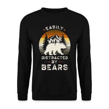 Gay Ours Pride Drôle Rétro Rapide Distrait - Sweat-shirt Unisexe - noir - Devant - Alina (178cm) & Michal (187cm)