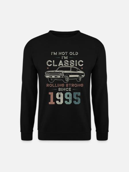 Geboren 1995 Geburtstag Oldtimer - Unisex Pullover - Schwarz