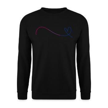 Coeur Ligne Bi Couleurs Subtil Bisexuel - Sweat-shirt Unisexe - noir - Devant - Alina (178cm) & Michal (187cm)