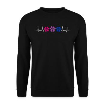 Bisexuel Pattes Battement de cœur Fierté - Sweat-shirt Unisexe - noir - Devant - Alina (178cm) & Michal (187cm)