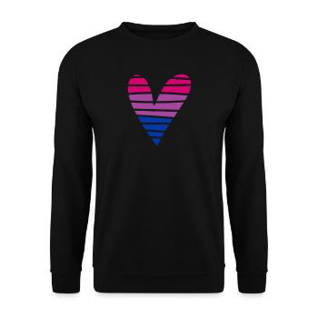 Bisexual Pride Heart Bold Colors LGBTQ - Unisex Sweatshirt - black - Front - Alina (178cm) & Michal (187cm)