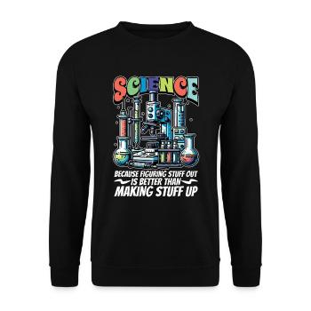 STEM Teacher Science Because Figuring Technology - Unisex Pullover - Schwarz - Vorne - Alina (178cm) & Michal (187cm)