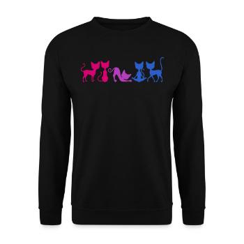Bisexual Pride Elegant Cats Bi Colors - Unisex Sweatshirt - black - Front - Alina (178cm) & Michal (187cm)