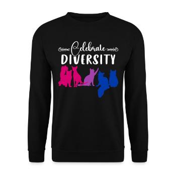 Bisexual Pride Celebrations Diversity Cats Bi Colors - Unisex Sweatshirt - black - Front - Alina (178cm) & Michal (187cm)