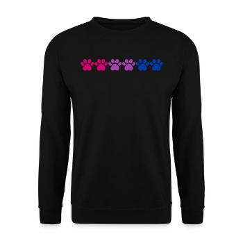 Fierté Bisexuelle Mignon Patte Empreintes Bi Couleurs - Sweat-shirt Unisexe - noir - Devant - Alina (178cm) & Michal (187cm)