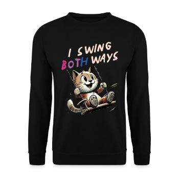 Bisexual Pride I Swing Bilatéral Chat mignon - Sweat-shirt Unisexe - noir - Devant - Alina (178cm) & Michal (187cm)