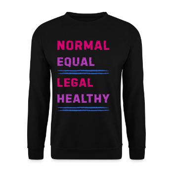 Fierté Bisexuelle Égalité des couleurs Bi - Sweat-shirt Unisexe - noir - Devant - Alina (178cm) & Michal (187cm)