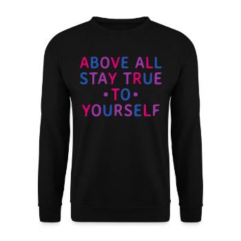 Bi Colors Inspirant Dire Fierté Bisexuelle - Sweat-shirt Unisexe - noir - Devant - Alina (178cm) & Michal (187cm)