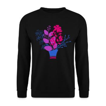 Bisexual Pride Bouquet Flag Colors Elegant - Unisex Sweatshirt - black - Front - Alina (178cm) & Michal (187cm)