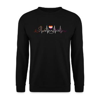 Lesbian Heartbeat Pulse Love Pride Colors - Unisex Sweatshirt - black - Front - Alina (178cm) & Michal (187cm)