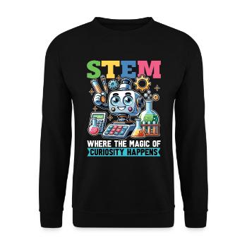Enseignant STEM Où La magie de l’éducateur - Sweat-shirt Unisexe - noir - Devant - Alina (178cm) & Michal (187cm)