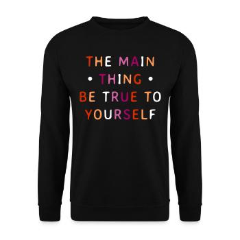 Lesbian Pride Colorful LGBTQ Empowerment Statement - Unisex Sweatshirt - black - Front - Alina (178cm) & Michal (187cm)