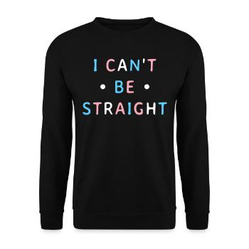 Ich kann nicht hetero sein in Transgender Farben - Unisex Pullover - Schwarz - Vorne - Alina (178cm) & Michal (187cm)