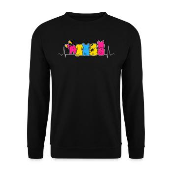 Dog Bottom in Pansexual Pride Colors - Unisex Sweatshirt - black - Front - Alina (178cm) & Michal (187cm)
