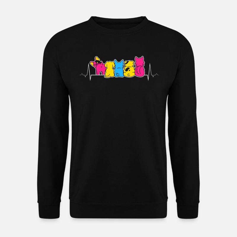 Hundepopos in Pansexual PrideFarben - Unisex Pullover - Schwarz