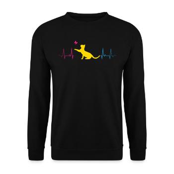 Chat pansexuel avec fierté papillon - Sweat-shirt Unisexe - noir - Devant - Alina (178cm) & Michal (187cm)