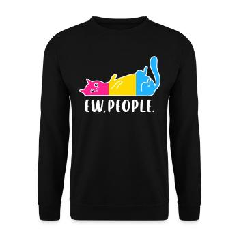 Pansexuel Ew Personnes Paresseux Chat LGBTQ Pan Couleurs - Sweat-shirt Unisexe - noir - Devant - Alina (178cm) & Michal (187cm)