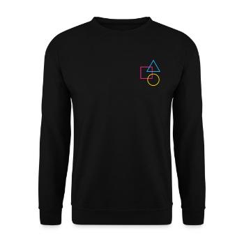 Pansexuell Minimalistisch LGBTQ+ Flag Farben - Unisex Pullover - Schwarz - Vorne - Alina (178cm) & Michal (187cm)