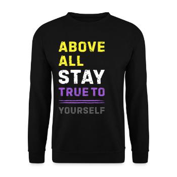 Nonbinary Pride Statement Non Binary Enby LGBTQ - Unisex Sweatshirt - black - Front - Alina (178cm) & Michal (187cm)