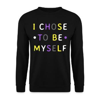 Nonbinary Pride Enby LGBTQ Own Decision - Unisex Sweatshirt - black - Front - Alina (178cm) & Michal (187cm)