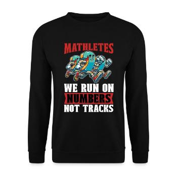 Mathematician Mathletes We Run On Statistician - Unisex Sweatshirt - black - Front - Alina (178cm) & Michal (187cm)