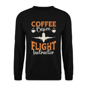 Flight Instructor Coffee Pilot School Coffee Lover - Unisex Sweatshirt - black - Front - Alina (178cm) & Michal (187cm)