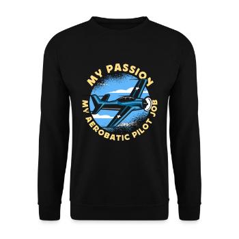 Aerobatic Pilot My Passion My Aerobatic Maneuvers - Unisex Sweatshirt - black - Front - Alina (178cm) & Michal (187cm)
