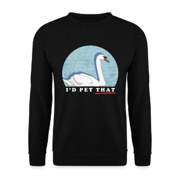 Schwan Schwäne Schwanenliebhaber Geschenke - Unisex Pullover - Schwarz - Vorne - Alina (178cm) & Michal (187cm)