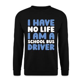 Schulbusfahrer - Unisex Pullover - Schwarz - Vorne - Alina (178cm) & Michal (187cm)