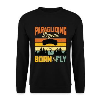 Parapente Légende du parapente Born To Fly Parachutiste - Sweat-shirt Unisexe - noir - Devant - Alina (178cm) & Michal (187cm)