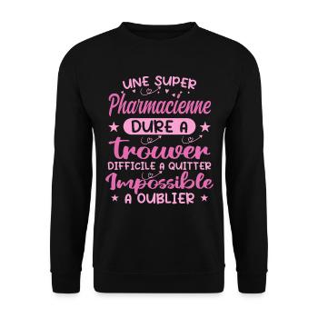A Super Pharmacist - Pharmacist Gift - Unisex Sweatshirt - black - Front - Alina (178cm) & Michal (187cm)