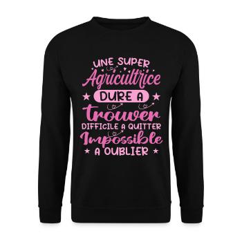 Une Super Agricultrice - Cadeau agricultrice - Sweat-shirt Unisexe - noir - Devant - Alina (178cm) & Michal (187cm)
