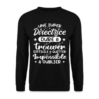 Une Super Directrice - Cadeau directrice - Sweat-shirt Unisexe - noir - Devant - Alina (178cm) & Michal (187cm)