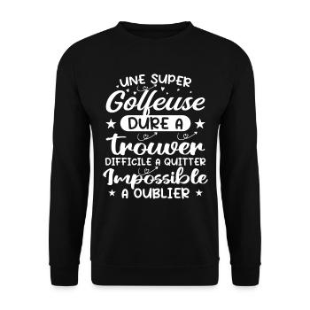 Une Super Golfeuse - Cadeau golfeuse - Sweat-shirt Unisexe - noir - Devant - Alina (178cm) & Michal (187cm)