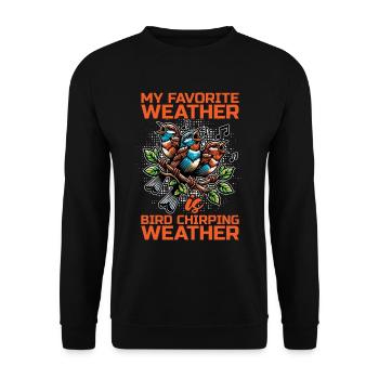 Ornithologie Mon temps préféré est l’observation des oiseaux - Sweat-shirt Unisexe - noir - Devant - Alina (178cm) & Michal (187cm)