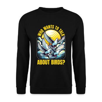 Ornithologie qui veut parler de l’observation des oiseaux - Sweat-shirt Unisexe - noir - Devant - Alina (178cm) & Michal (187cm)