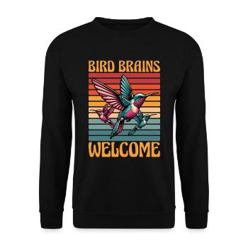Ornithologie Cerveau d’oiseau Bienvenue Amateur d’observation des oiseaux - Sweat-shirt Unisexe - noir - Devant - Alina (178cm) & Michal (187cm)