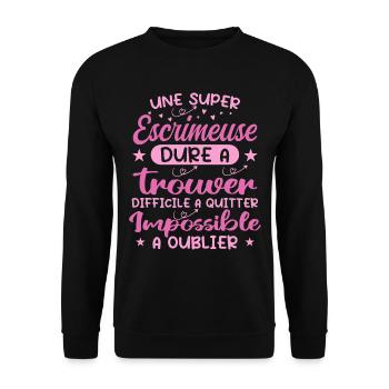 Ein super Fechter - Fecht-Geschenk - Unisex Pullover - Schwarz - Vorne - Alina (178cm) & Michal (187cm)