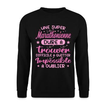 Ein super Marathonläufer - Marathonläufer Geschenk - Unisex Pullover - Schwarz - Vorne - Alina (178cm) & Michal (187cm)