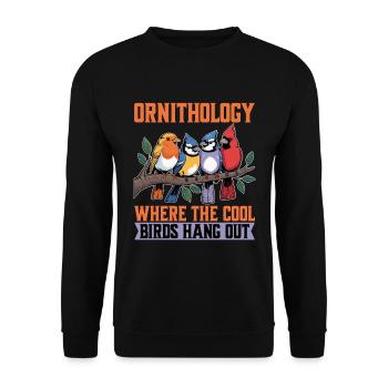Ornithologie : où les oiseaux cool traînent Observation des oiseaux - Sweat-shirt Unisexe - noir - Devant - Alina (178cm) & Michal (187cm)