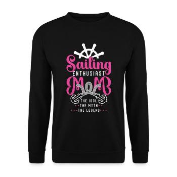 Maman passionnée de voile, l’idole adore la navigation de plaisance - Sweat-shirt Unisexe - noir - Devant - Alina (178cm) & Michal (187cm)