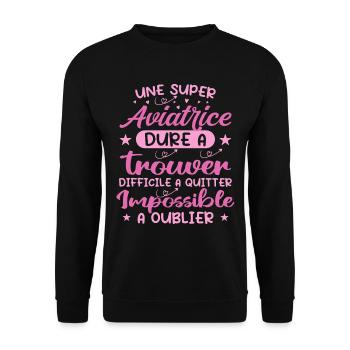 A Super Aviator - Aviator Gift - Unisex Sweatshirt - black - Front - Alina (178cm) & Michal (187cm)