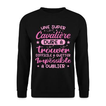 Ein Super Rider - Rider Geschenk - Unisex Pullover - Schwarz - Vorne - Alina (178cm) & Michal (187cm)
