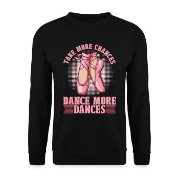 Ballet Take More Chances Dance Classical Music - Unisex Pullover - Schwarz - Vorne - Alina (178cm) & Michal (187cm)