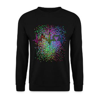 Confetti Cologne Carnival Rainbow Disguise - Unisex Sweatshirt - black - Front - Alina (178cm) & Michal (187cm)